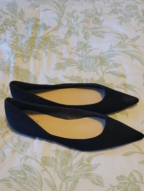 Botkier Black Pointed Suede Flats